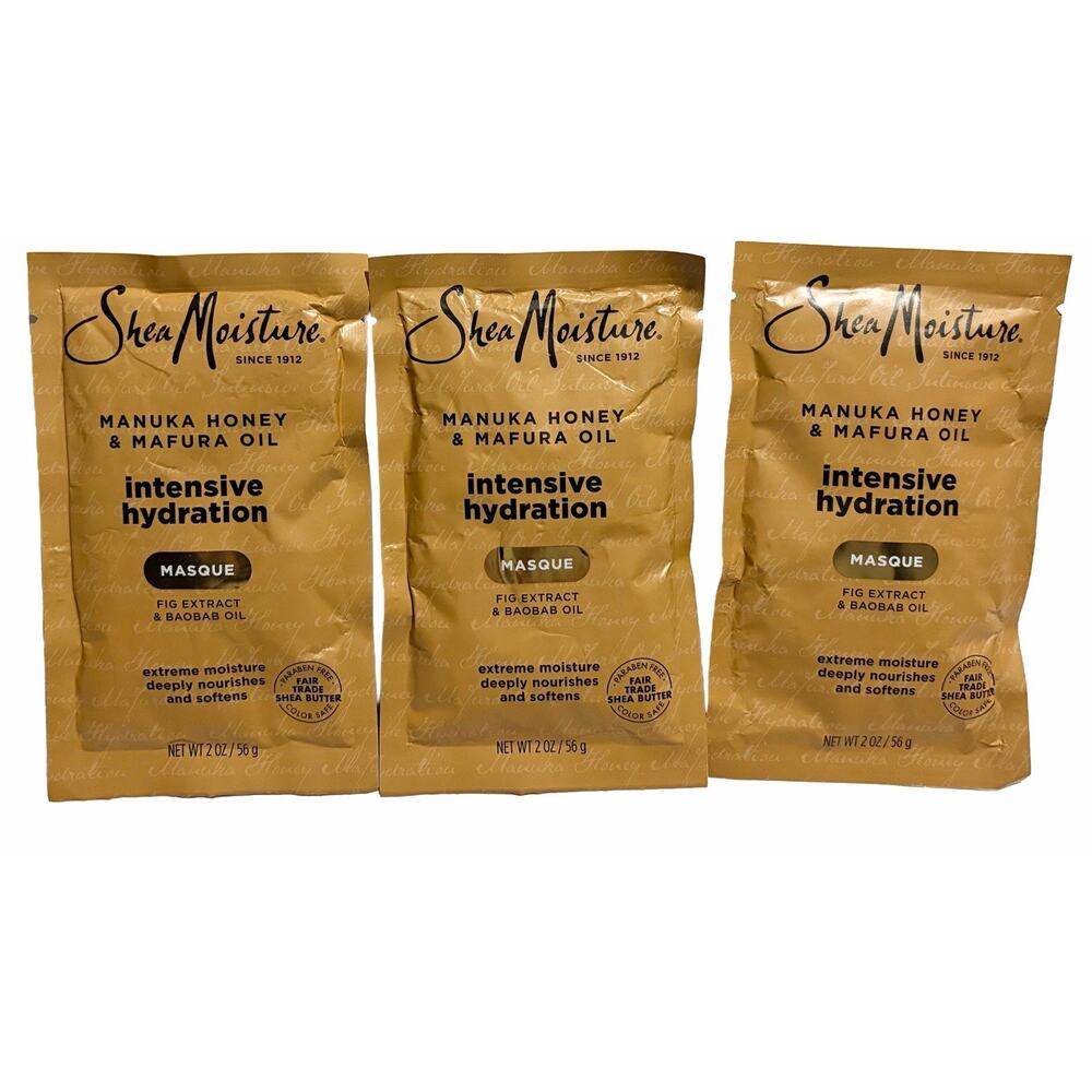 SheaMoisture Manuka Honey Mafura Oil Masque 2oz Intensive Hydration Lot Of 3 NEW